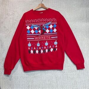 Champion Eco Fleece Delaware State Hornets Red Ugly Christmas Sweater Medium‎